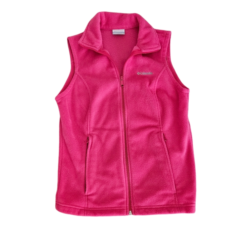 Columbia Women's Fleece Full Zip Vest Size Small Pink